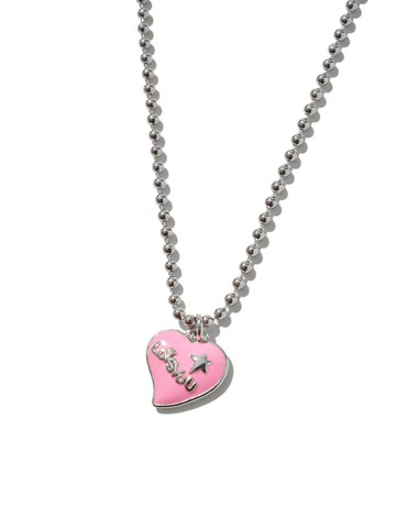 lotsyou Doodle Heart Star Necklace [Pink]