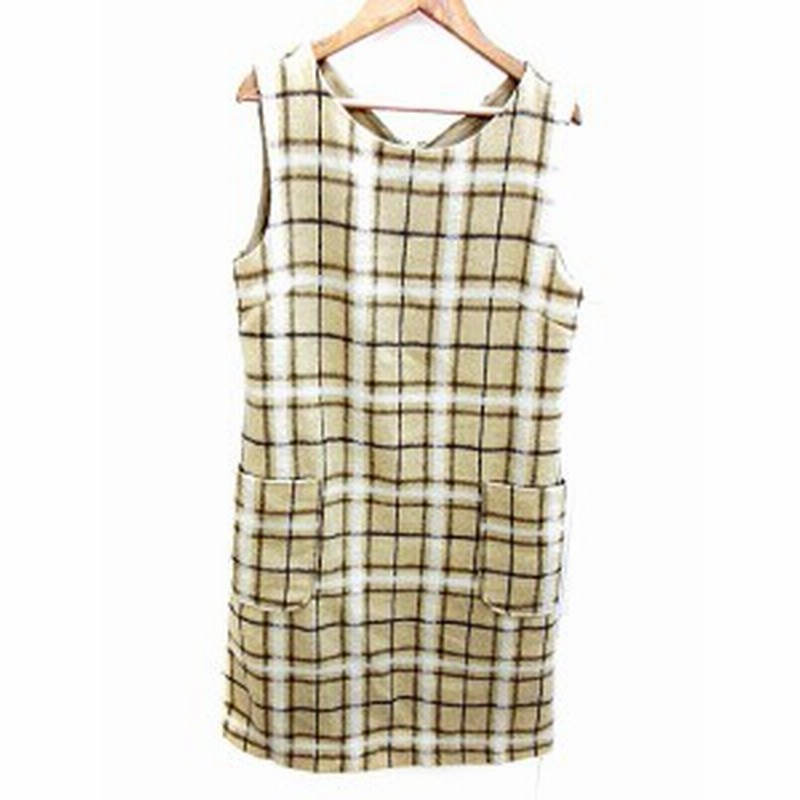 中古 ロペピクニック Rope Picnic ワンピース ジャンパースカート チェック 38 茶 ブラウン Akk15 レディース 通販 Lineポイント最大1 0 Get Lineショッピング