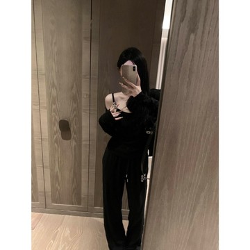 【台灣出貨/Z.Zebra】預購🖤韓國水鑽字母背心外套長褲套裝 三件套 吊帶 內搭 上衣 開衫 褲子 直筒褲 休閒褲