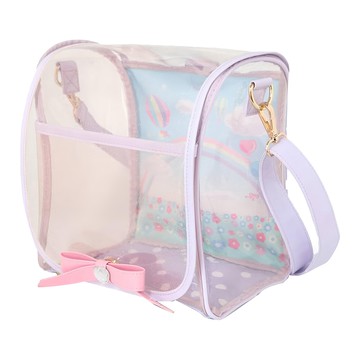 Usamomo 萌兔桃桃 家家酒 一起去散步2way提包 斜背包 後背包 鈕扣掀蓋設計  22 x 15 x 23cm  透明