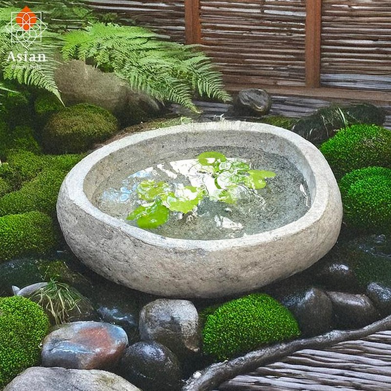 つくばい 手水鉢 石 睡蓮鉢 大型 おしゃれ 水鉢 メダカ鉢 庭