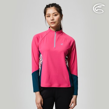 ADISI 女UPF50+防曬抑菌半門襟長袖排汗衣AL2211028 (S-2XL) 蝴蝶蘭紫 / 吸濕排汗 彈性 抗紫外線 大和抗菌 防臭加工