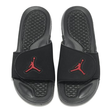 Nike 拖鞋 Jordan Hydro V Retro GS 大童 女鞋 黑 紅 喬丹 魔鬼氈 運動拖鞋