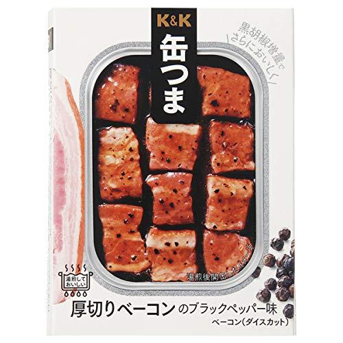 国分 KK 缶つま 厚切りベーコンのブラックペッパー味×2個 キャンプ アウトドア おつまみ