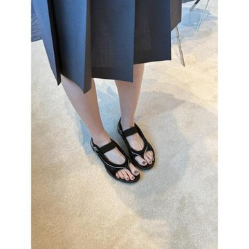 羊皮版~復古真皮厚底夾腳運動涼鞋女夏高露趾羅馬涼鞋瑪麗珍單鞋