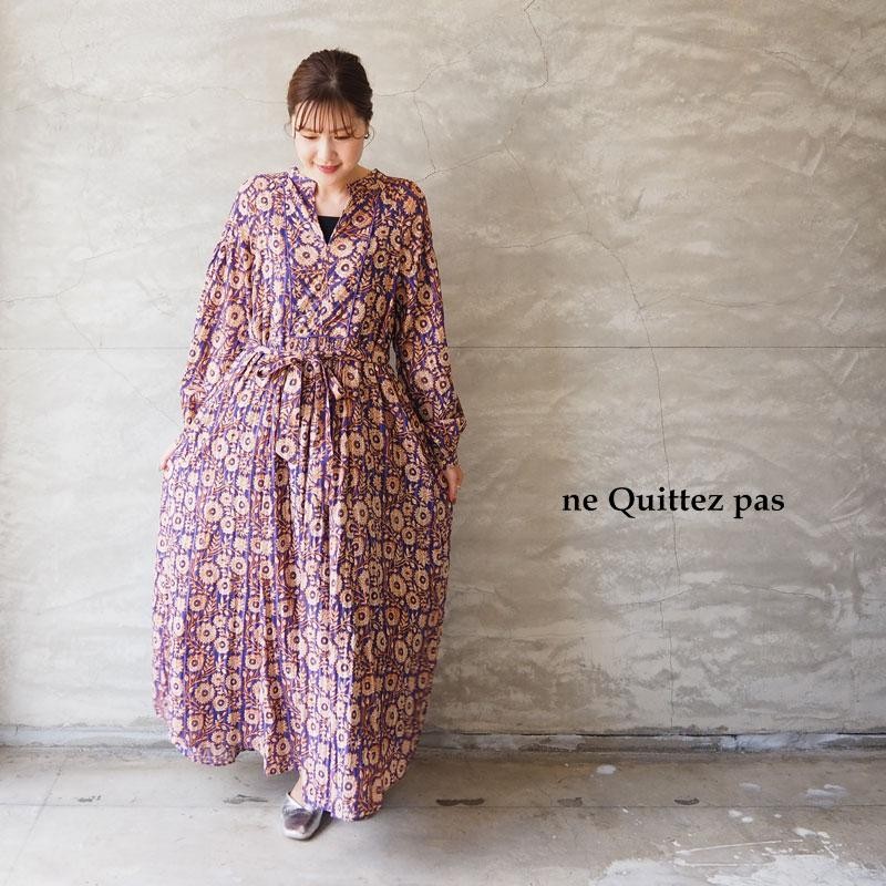 ヌキテパ ワンピース レディース 長袖 ne Quittez pas COTTON LUREX