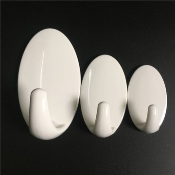 大號粘鉤強力粘膠式掛勾衣物掛鉤橢圓形簡約白色掛勾子