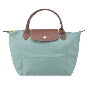LONGCHAMP LE PLIAGE系列短把再生尼龍摺疊水餃包(小/青瓷綠)