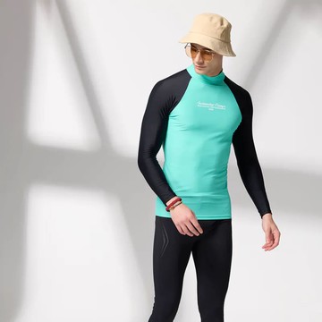 莫妮娜 台灣製 長袖防曬 水母衣(男女適穿)中性款 黑綠 -XL