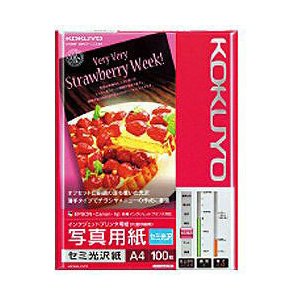 コクヨ IJP用写真用紙” セミ光沢紙 (A4サイズ・100枚) 白色度90%程度 KJ-J14A4-100  白色度90%程度 KJ-J14A4-100