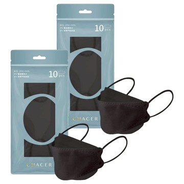 CHACER 佳和口罩 醫用口罩 成人款 KF94  10片  2包  玄鐵厚黑
