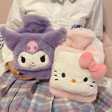 熱水袋 暖水袋🎀 毛絨熱水袋注水可愛玉桂狗小加厚防爆女生庫洛米暖水袋大號暖手寶