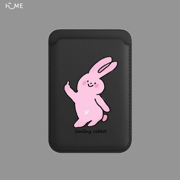 手機磁吸卡包.搞怪兔子適用MAGsafe磁吸手機殼身份證門禁卡包情侶iPhone插卡套6