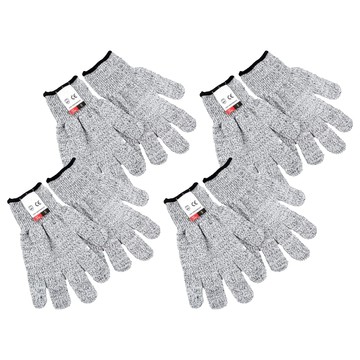 FANCY LIFE 萬用防割手套 男款大碼 XL 防切割 耐磨 工作手套 工業安全防護  4雙  麻灰色