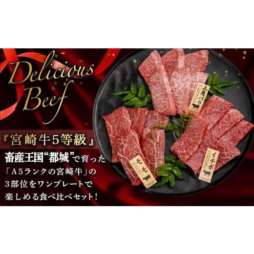 ふるさと納税 宮崎県 都城市 宮崎牛焼肉3種食べ比べセット_AC-0110_(都城市) 都城産宮崎牛 A5 三角バラ焼肉用 モモ焼肉用 イ…