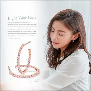 耳環．925純銀．C型．23mm．四款任選