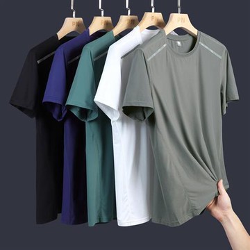 【米蘭精品】冰絲T恤短袖上衣-速乾印花運動休閒男裝5色74ey9