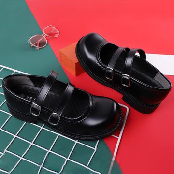 淺口小皮鞋 制服鞋 日系學院風 森系平底搭扣 瑪麗珍女（016）