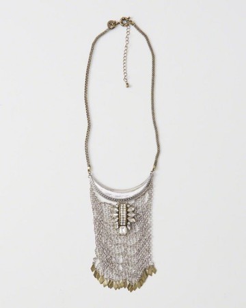 美國百分百【全新真品】Abercrombie & Fitch 項鍊 頸環 飾品 金屬 AF 流蘇 麋鹿 水鑽 H883