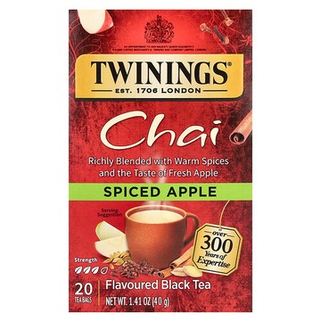 Twinings, 調味紅茶，印度茶，香辛蘋果，20 茶包，1.41 盎司（40 克）