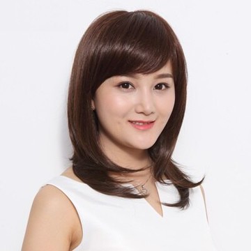 整頂假髮真髮長假髮-百搭斜瀏海直髮透氣女假髮73uu26【獨家進口】【米蘭精品】