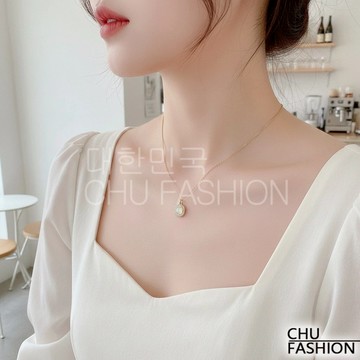【CHU】韓國直輸 金鍊方鑽造型項鍊 韓系高雅精緻款