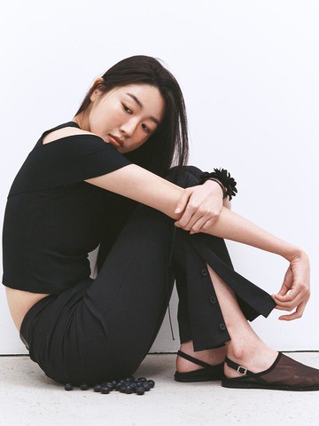 NYLON BLEND SKIRT OVERLAY PANTS (ONE COLOR)