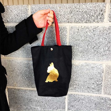 燙金法鬥 環保飲料提袋 帆布袋 雙杯款