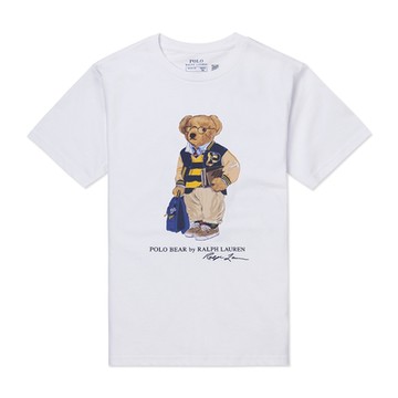 Polo Ralph Lauren RL 熱銷印刷熊款圖案短袖T恤(青年款)-白色