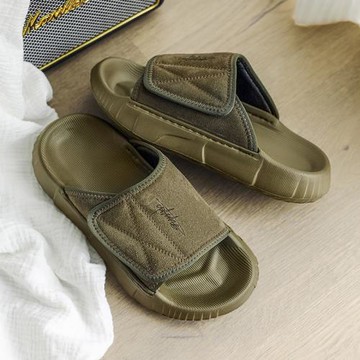 戶外沙灘鞋男百搭日常露趾涼拖厚底可外穿不累腳一字拖魔術貼涼鞋