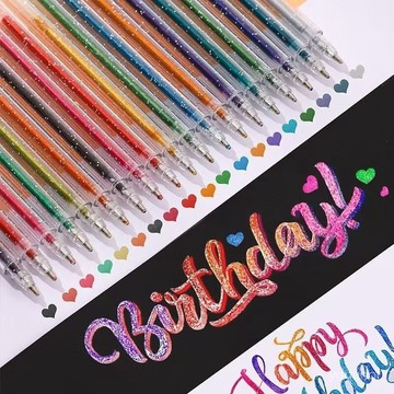 🖍️【閃光啫哩筆套組】熒光標記重點筆 高光亮晶晶手帳筆 彩色中性筆 繪畫專用 台灣出貨