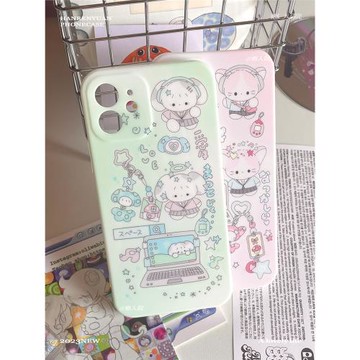 奇妙生活imd手繪日系y2k可愛原創貓狗全包手機殼適用蘋果171615plus14pro max1312iphone