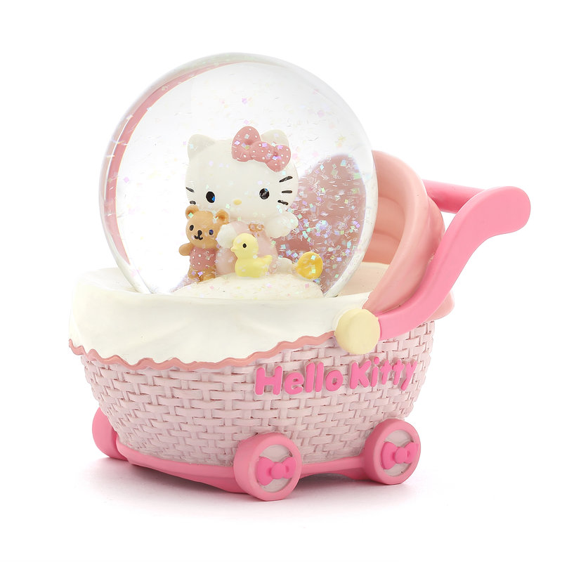 Hello Kitty Baby Carriage 水晶球音樂盒