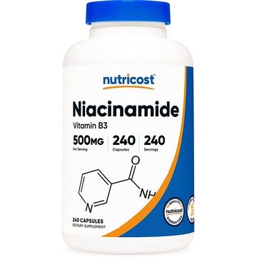 美國代購！原裝正品Nutricost Niacinamide煙酰胺 維他命B3 500mg240粒