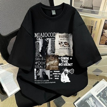 臺灣出貨 美式爆款vintage短袖t恤男女款字母印花夏季潮流寬鬆休閒上衣穿搭上衣男健身衣寬鬆短袖