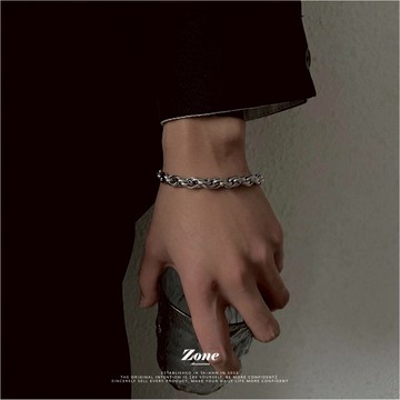 【OTIS】 | 『現貨』手工扭曲麻花鍊 龍蝦扣 乾淨簡約 / 鈦鋼 / 飾品 / 手鍊 Z067