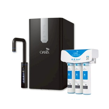 【會打氣的飲水機】櫥下極奢氣泡三溫UVC飲水機(配置高效三道軟水抑菌淨水器) 龍頭-銀河鈦