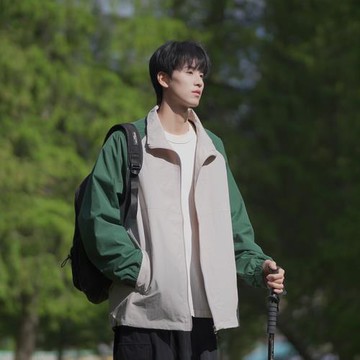 日系復古cityboy外套男2024新款春秋戶外沖鋒衣拼色飛行員夾克潮