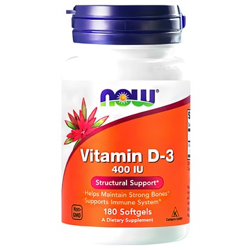 Now 維他命D-3 400 IU 軟膠囊  180顆  1罐