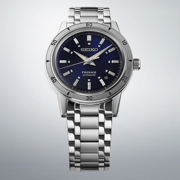 SEIKO 精工 Presage Style 60s復古機械錶-39.5mm(4R35-06H0B/SRPL07J1)