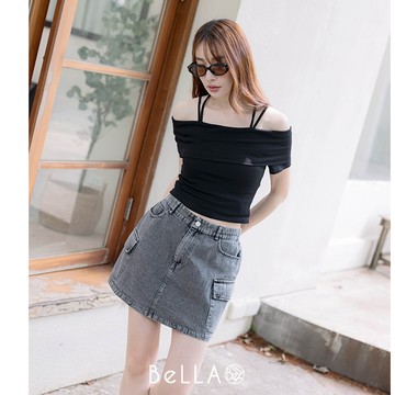 【初夏新品】BeLLA 綁帶平口Bra上衣 黑色
