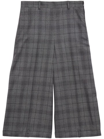 Balenciaga - check-pattern wool shorts - women - Virgin Wool - 36 - Grey
