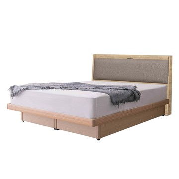 【KIKY】延禧貓抓皮附插座靠枕床組 雙人加大6尺(床頭片+掀床底)