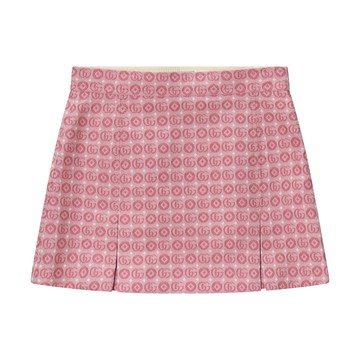 Gucci - Pink Cotton Blend Gg Mini Skirt