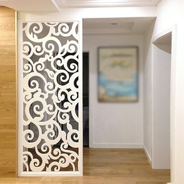 優購生活 鏤空隔斷雕花板玄關吊頂屏風背景墻通花板歐中式現代簡約pvc花格屏風櫃 屏風 隔間 客廳 玄關櫃 隔板 屏風架訂