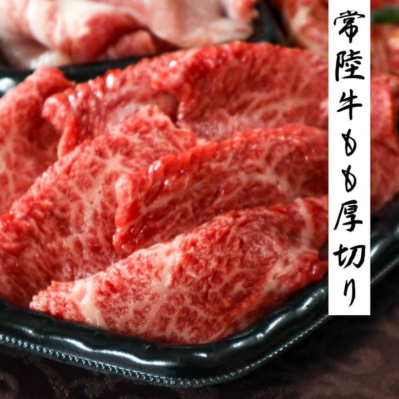 BBQプレート 特選 冷凍 3?4人前 計830g 焼肉セット 常陸牛 黒毛和牛 茨城豚 カルビ 肩バラ ロース もも