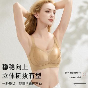 RUWEN 新款內衣奢华夏季提拉调整型内衣女小胸聚拢收副乳防下垂软支撑无痕文胸罩 bra