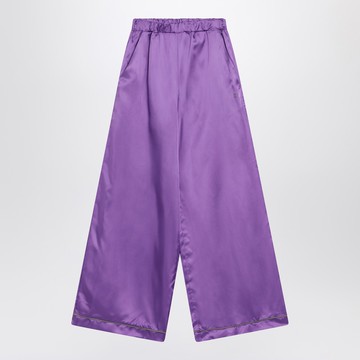 Purple satin pyjama trousers