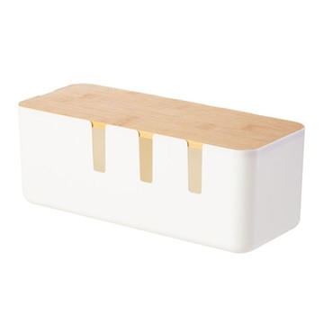 實木電線收納盒  白橡木色  1個