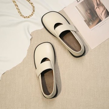 日系單鞋女春夏淺口透氣2025平底瑪麗珍鞋森女系小皮鞋白色樂福鞋